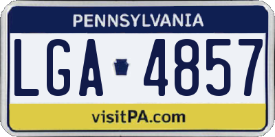 PA license plate LGA4857
