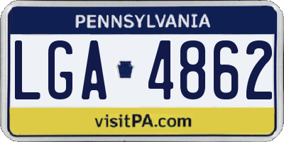 PA license plate LGA4862