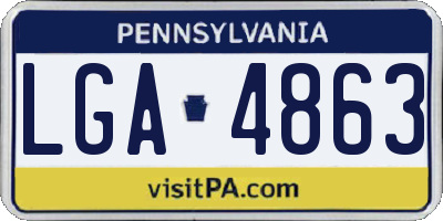 PA license plate LGA4863