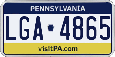 PA license plate LGA4865