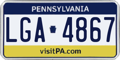 PA license plate LGA4867