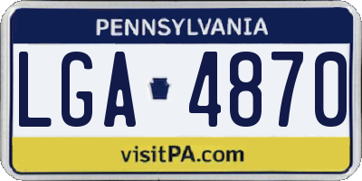 PA license plate LGA4870