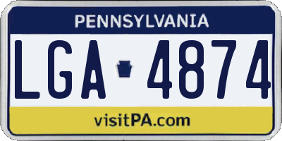 PA license plate LGA4874