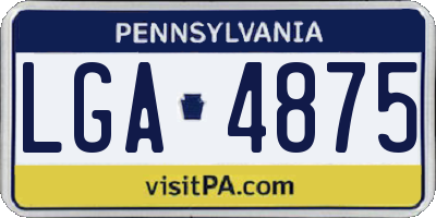PA license plate LGA4875