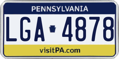 PA license plate LGA4878