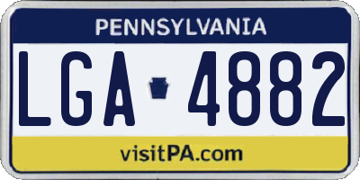 PA license plate LGA4882