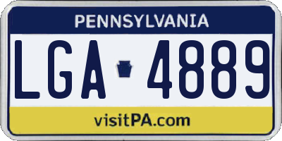 PA license plate LGA4889