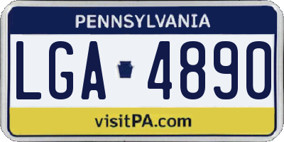 PA license plate LGA4890