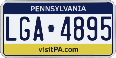PA license plate LGA4895