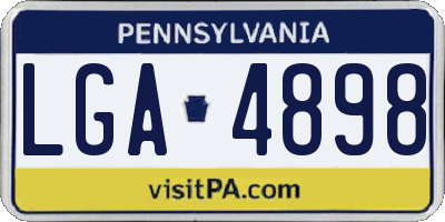 PA license plate LGA4898
