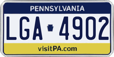 PA license plate LGA4902