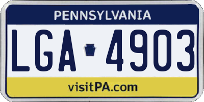 PA license plate LGA4903