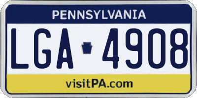 PA license plate LGA4908
