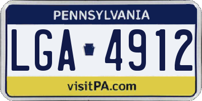 PA license plate LGA4912