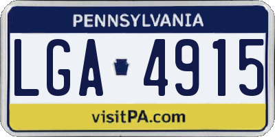 PA license plate LGA4915