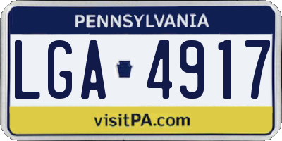 PA license plate LGA4917