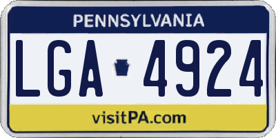 PA license plate LGA4924