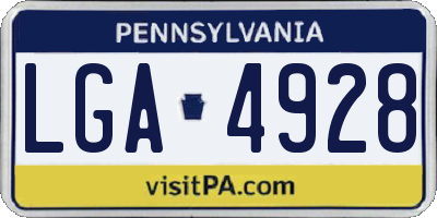 PA license plate LGA4928