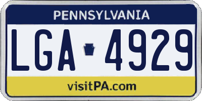PA license plate LGA4929