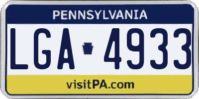 PA license plate LGA4933