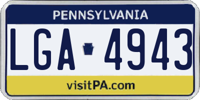 PA license plate LGA4943