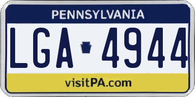 PA license plate LGA4944