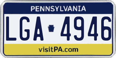 PA license plate LGA4946