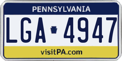 PA license plate LGA4947