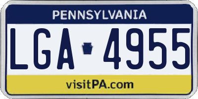 PA license plate LGA4955