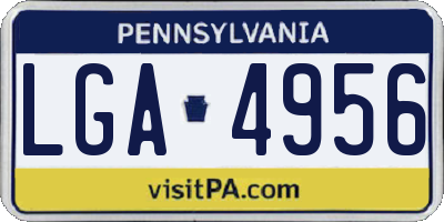 PA license plate LGA4956