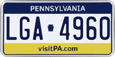 PA license plate LGA4960