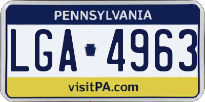 PA license plate LGA4963