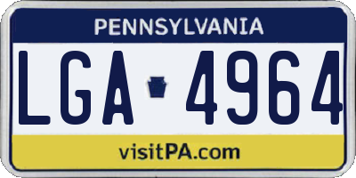 PA license plate LGA4964