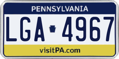 PA license plate LGA4967