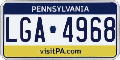PA license plate LGA4968