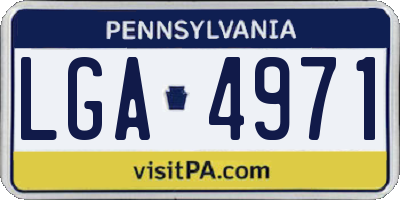 PA license plate LGA4971