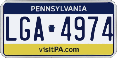 PA license plate LGA4974