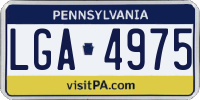 PA license plate LGA4975