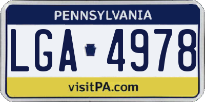 PA license plate LGA4978