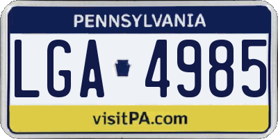 PA license plate LGA4985