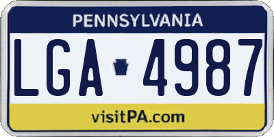 PA license plate LGA4987