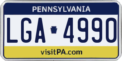 PA license plate LGA4990