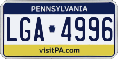 PA license plate LGA4996