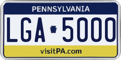 PA license plate LGA5000