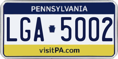 PA license plate LGA5002