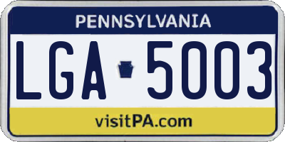 PA license plate LGA5003