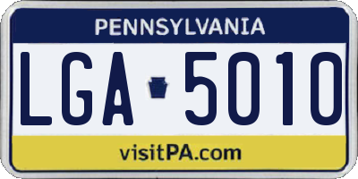 PA license plate LGA5010