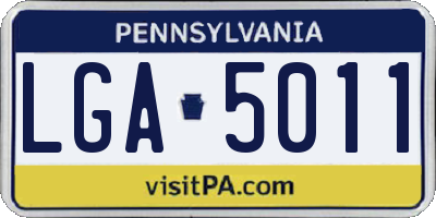 PA license plate LGA5011