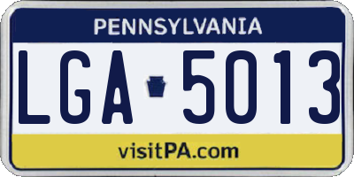 PA license plate LGA5013