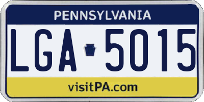 PA license plate LGA5015